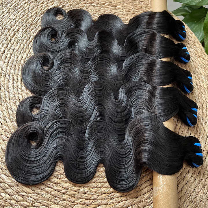 Free shipping Vieamese Super Drawn Body Wave Weaves Unprocessed Hair Extensions Natural Color 100g/bundle Double Wefts 3Bundles/lot