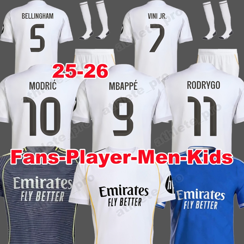 25 26 MBAPPE Soccer jerseys 2024 2025 ReAl BELLINGHAM VINI JR Madrids Football Jersey RODRYGO CAMAVINGA LUNIN RUDIGER MODRIC TCHOUAMENI VALVERDE Mem Football Shirt