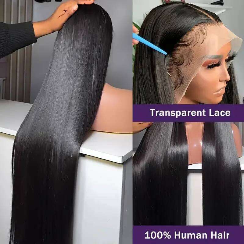 360 Full Frontal Human Hair Brazilian Straight 13x4 13x6 HD Transparent Lace For Women Pre Plucked Wigs 4x4 Closure Wig