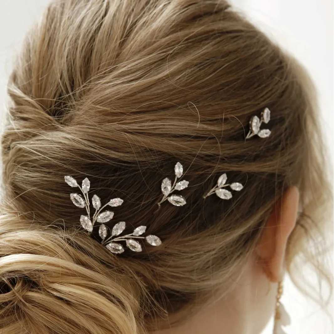 5PCS Fashion Crystal Rhinestone Hairpins Stick Hair Clip for Women Bridal Hair Accessories Party Wedding Hair Clips Jewelry Z250605