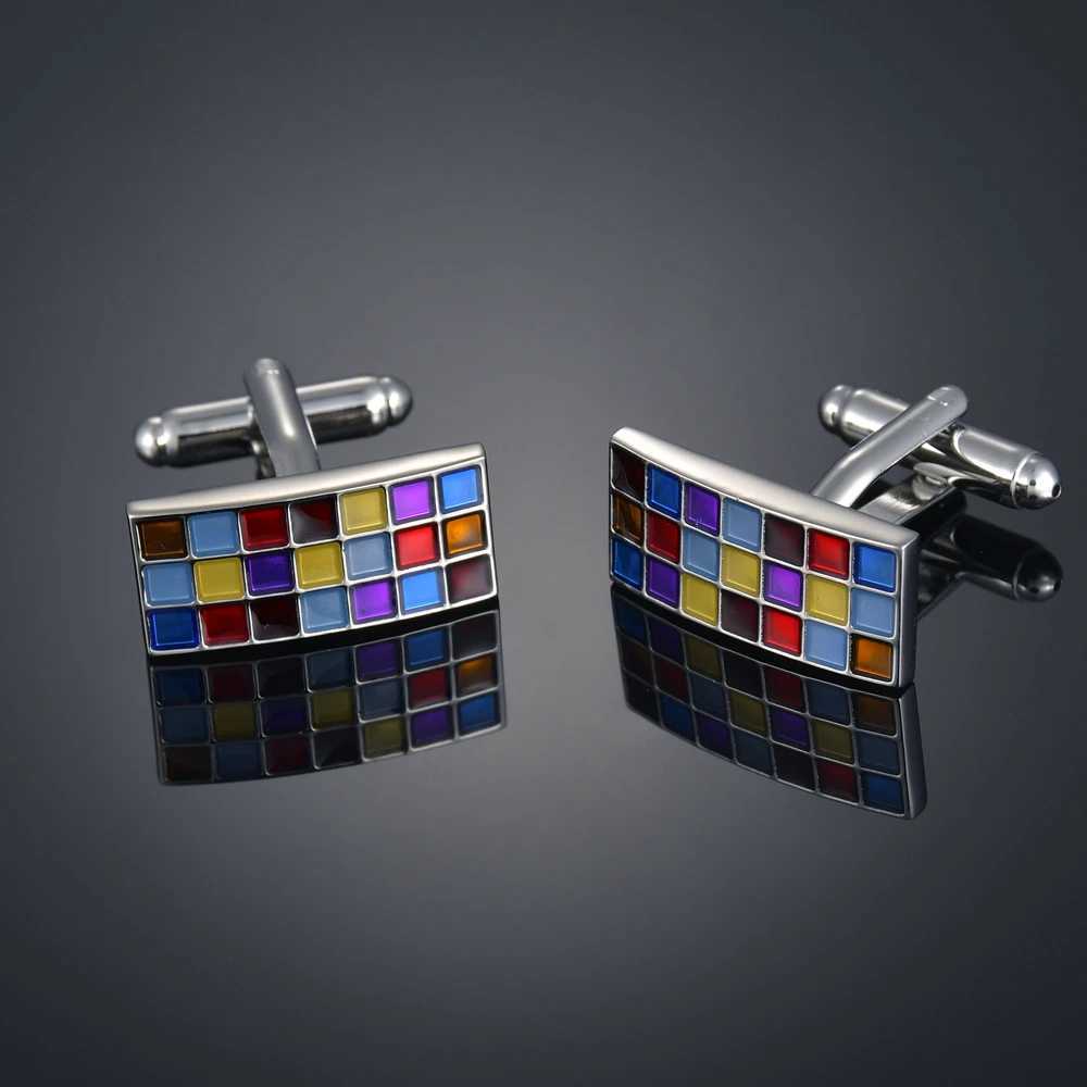 Luxury Crystal Cufflinks Luxury Wedding Cufflinks Stone Cuff Buttons Gold Sand/Wood/Opal/Enamel Cuff Links for Mens Jewelry W250606