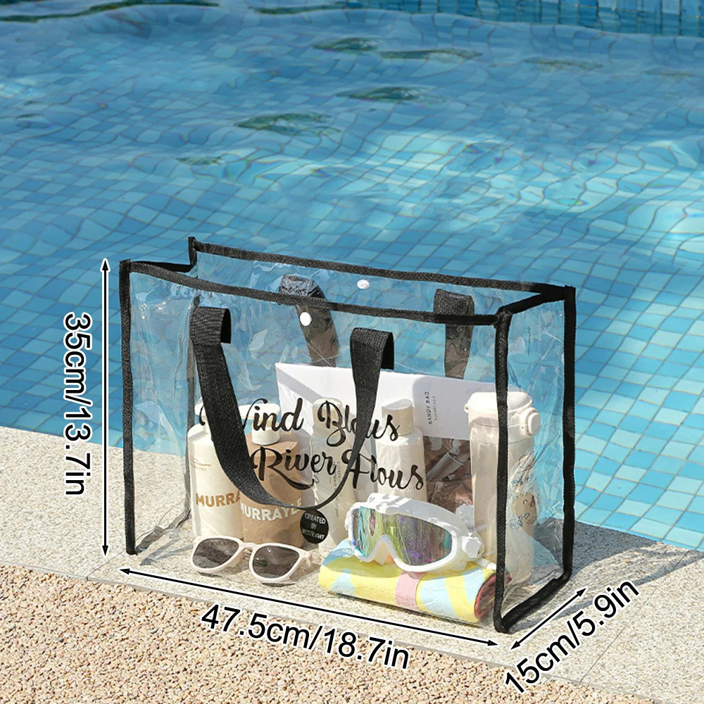 Cosmetic Pouch Beach Tote Lightweight Bag with Phone Waterproof Foldable for Pool Vacation 250605