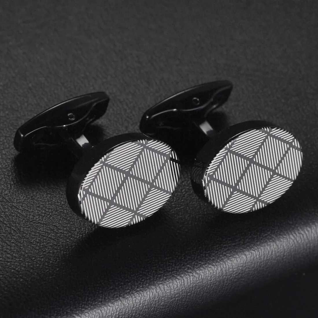 Fashion Copper Material Business Mens Shirt Cufflinks Gentlemen Fingerprint/Leaf/Square Cuff Button Male Wedding Jewelry W250606