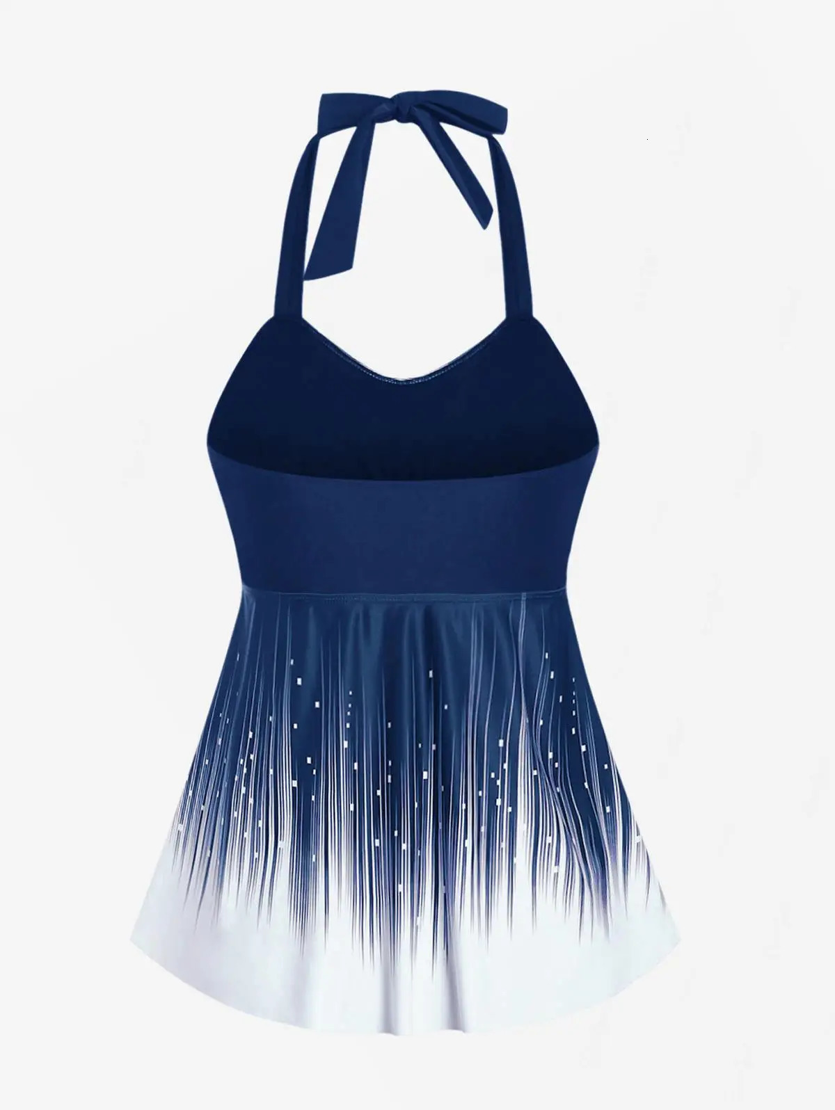 Rol Womens Plus Size Halter Backless Empire Waist Modest Boyshorts Tankini Swimsuit 250603