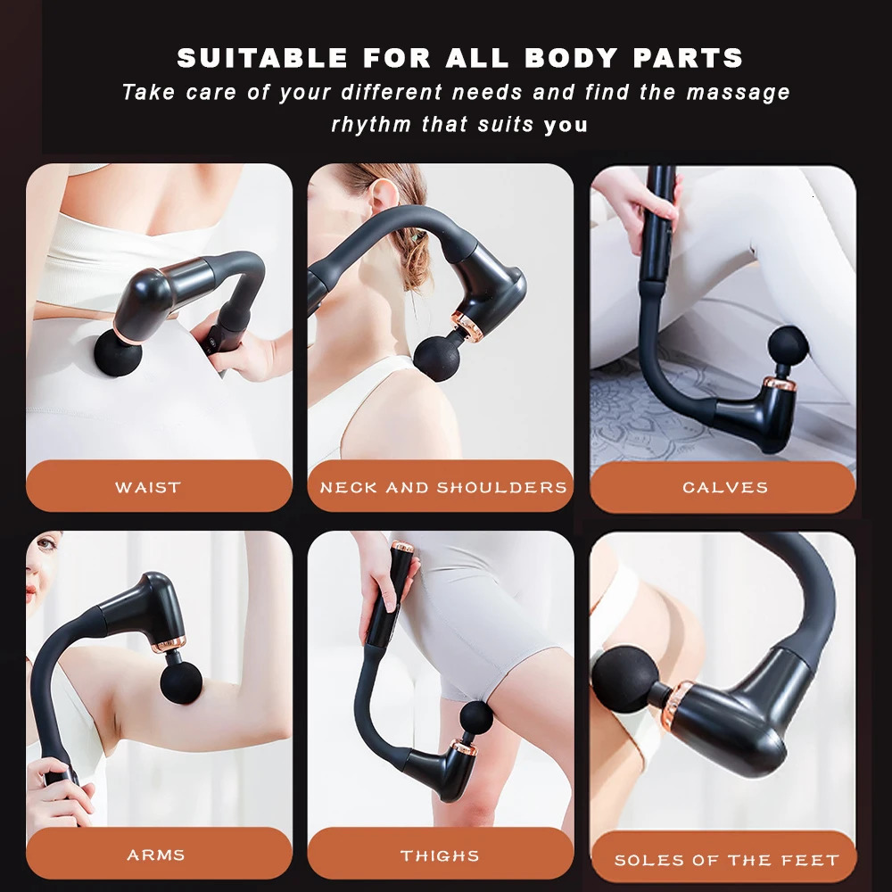 Fascia gun Handle and Elbow 3 Modes and 6 Gears Adjust Muscle Relaxation and Massage Percussion Hammer for Athletes 250605