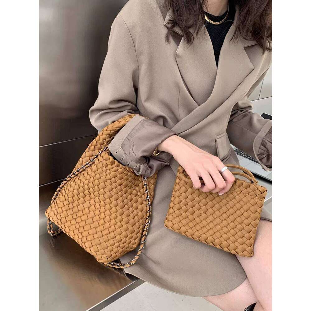 Nylon Fabric Handwoven Large Capacity Tote for Women New Handbag Chain Crossbody Bag