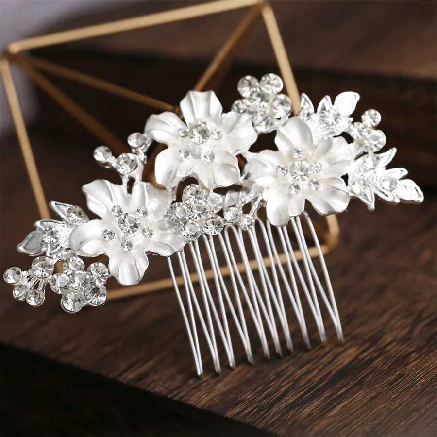 New Korean Crystal Rhinestone Hair Combs Rose Gold Silver Color Headpiece For Bride Women Wedding Hair Accessories Head Jewelry Z250605