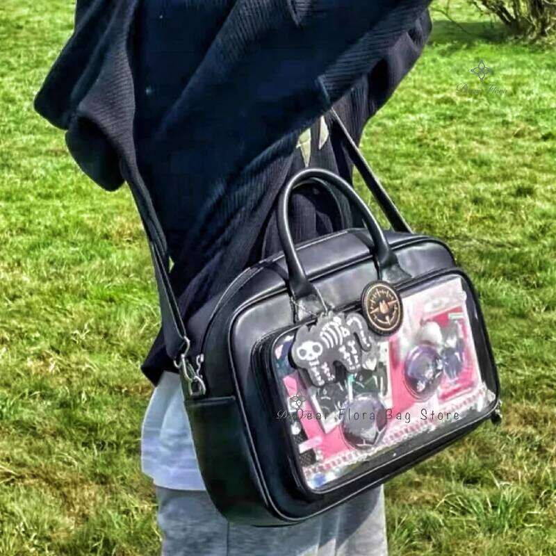 Y2k Cute Lolita Ita Kawaii Girls Transparent Messenger Large Capacity Shoulder Crossbody Bag DIY Display Casual Handbags