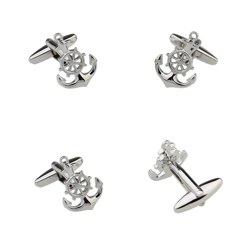 4 Styles TZG Trendy Cufflink Mens Cuff Link Anchor Wheel Sets 1 Pair Shipping W250606