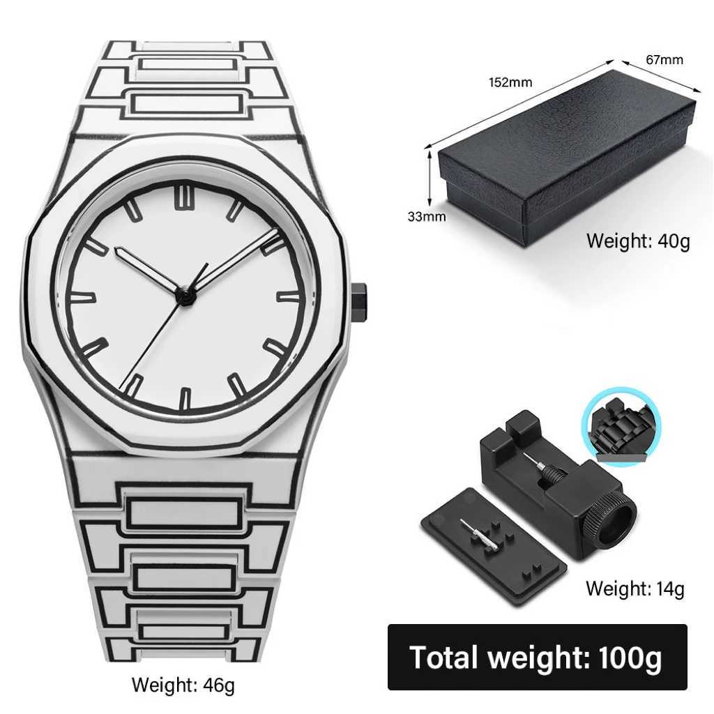 SHUAIKE 1142-14 Creative Fashion Sports and Leisure Style Lightweight Waterproof Sketching Quartz Watch for Men and Women Y250605