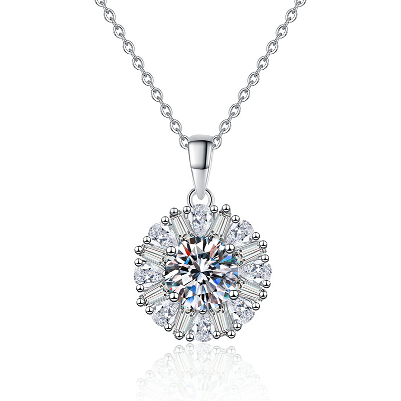 Lavish Bridal or Anniversary Present: Shimmering Moissanite Solitaire Earring & Ring Combo Featuring Radiant Flowers