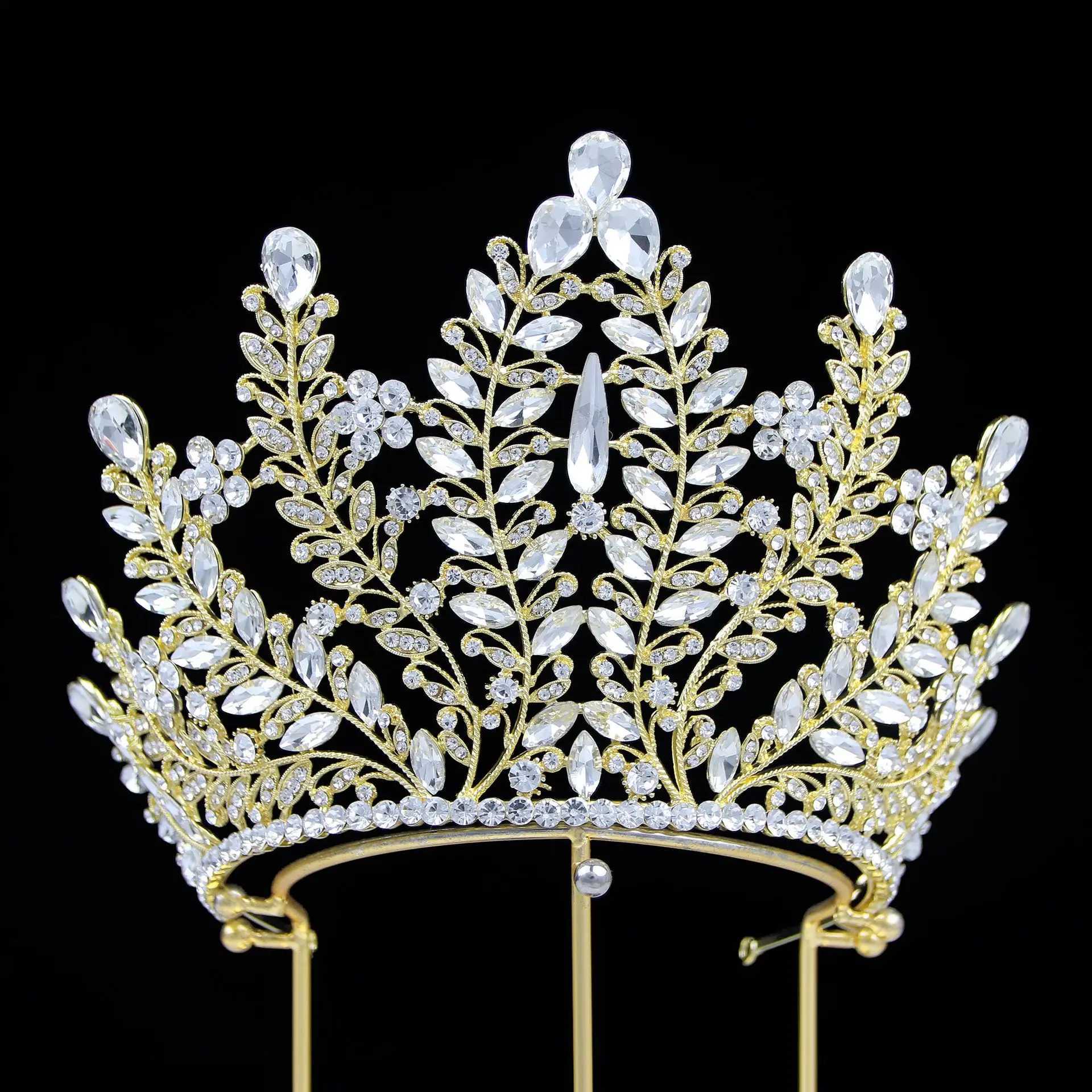 Luxury High Quality Royal Queen Wedding Crown for Women Large Crystal Banquet Tiara Party Costume Hair Jewelry Accessories Z250605