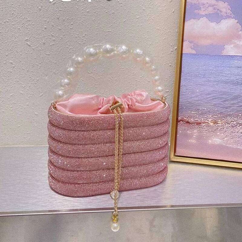 XIYUAN Pink/Blue/Purple Stones Tote summer Rhinestone Small Handbags Dinner Handbag For Women Shoulder Bag Bridal Purse