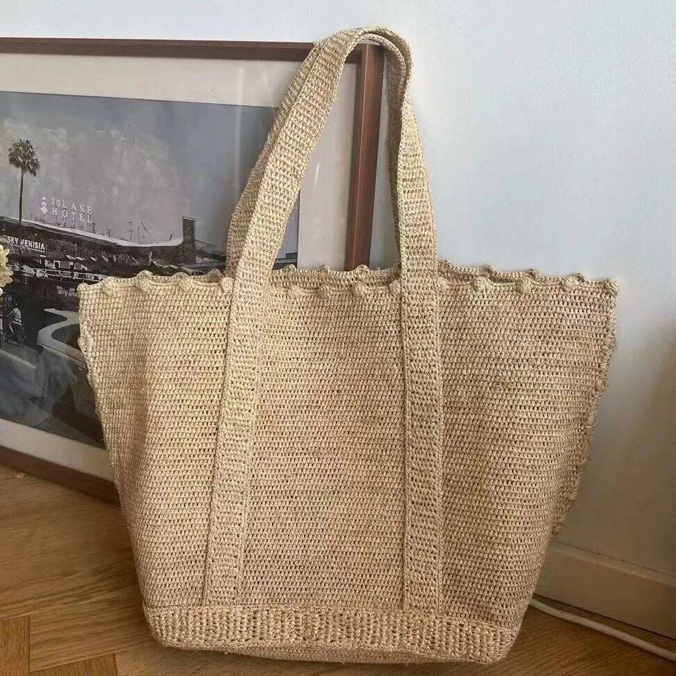 Bohemian Raffia Straw Large Capacity Travel Beach Bags for Women Shoulder Handmade Summer Rattan Bag Purses and Handbags