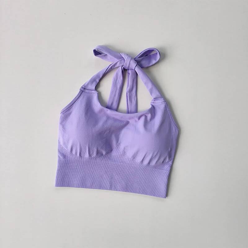 Summer Sexy Neck Hanging Strapless Sports Women's Fashion Quick Drying Yoga Bra Under Wear Clothing Crop Top