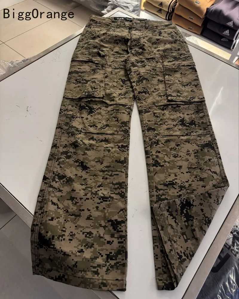 American Harajuku Retro Camouflage Fashionable Casual Straight Wide-leg Pants Men Street Hip-hop Loose Multi-pocket Jeans Women Z250605