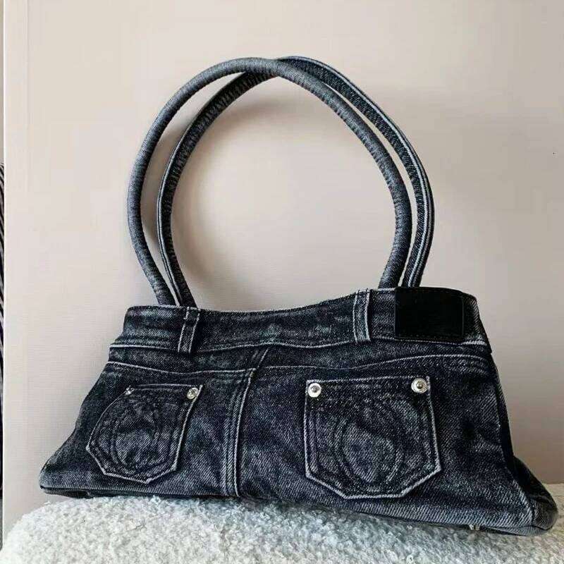 Elegant Women's Vintage Denim Shouldersacks Trendy under Arm Carry Tote