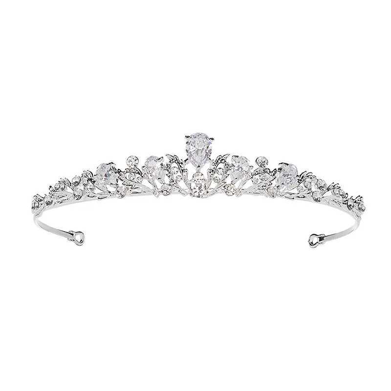 Fashion Zircon Bridal Tiara Headpiece Silver Color Crystal Wedding Crown Hair Accessories Women Birthday Party Rhinestone Crowns Z250605