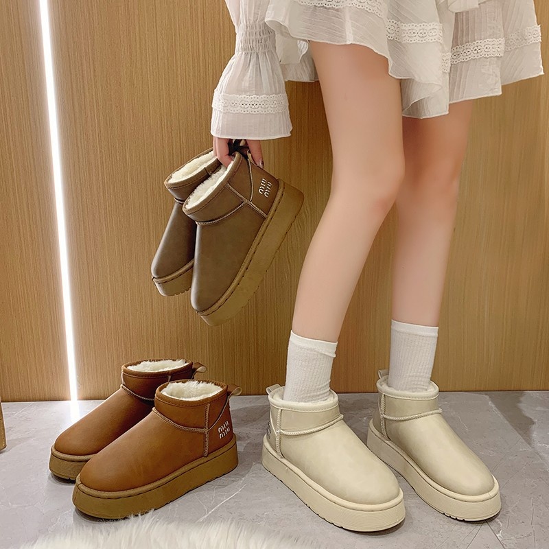 2025 Free Shipping Autumn/Winter New Women's Designer Thick Bottom Snow Boots with Women's Plush Thick Casual Short Boots brown black