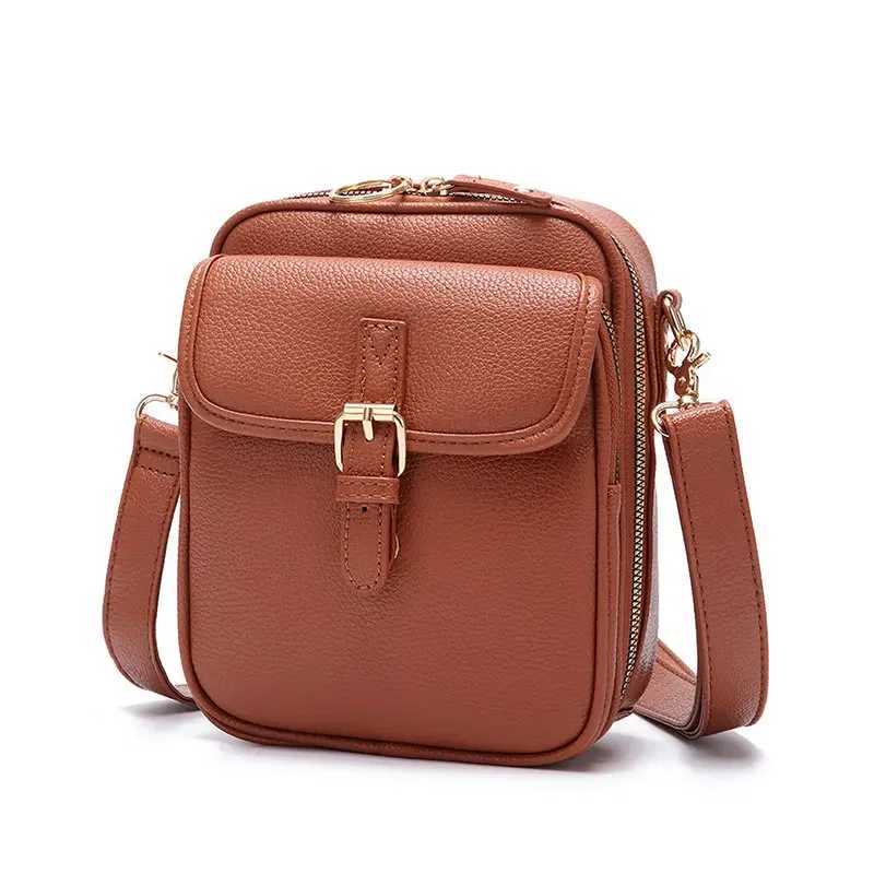 Vintage Womens Bag With Card Holder Versatile Practical Shoulder Bag Double Layer Large Capacity Women Crossbody Messenger Bags M250606
