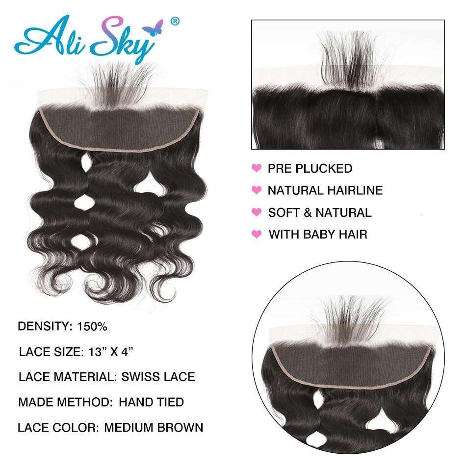 Body Wave 3 4x4 5x5 Transparent Lace Closure 100% Human Hair 13x4 Frontal With Bundles tissage bresilien