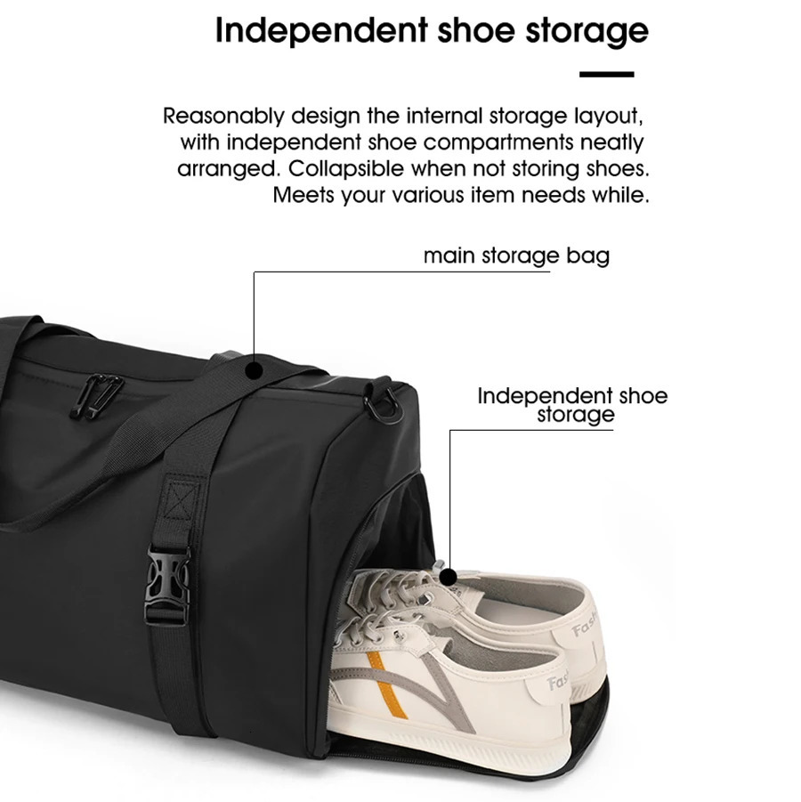1 male and female sports bag independent shoe storage fitness travel bag large capacity dry and wet separation swimming bag 250605