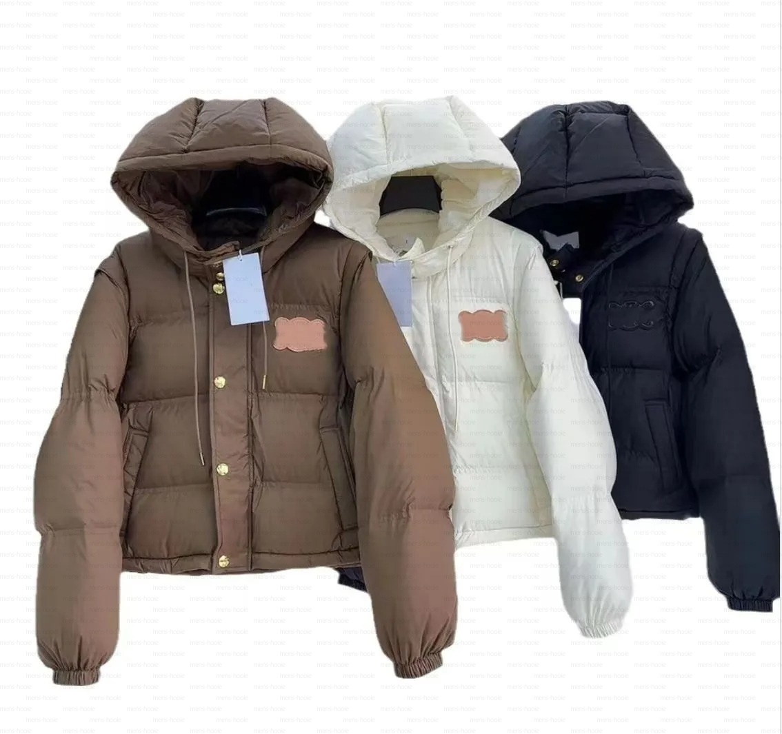 Women's designer down jacket, women's winter jacket, down jacket with Parker sleeves, detachable women's jacket