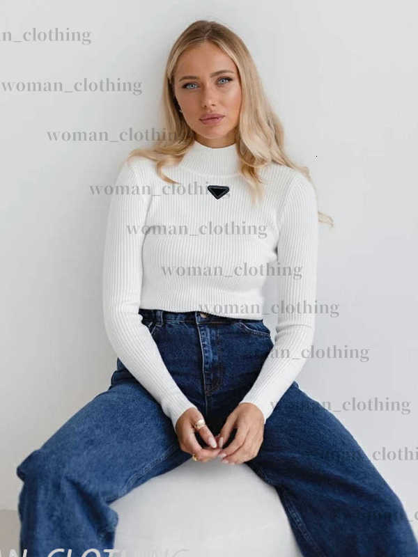 Women's Sweaters Designer Solid Color Half Turtleneck Sweater Autumn Winter Women Slim Knitted Base Shirt Fashion Knitwear tops