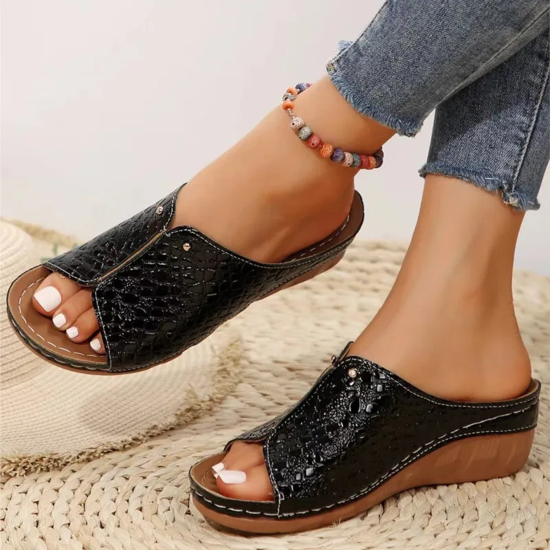 Fashion Woman Sandals Shoes Wedge Walking Shoes Light Womens Sandals Slip On Plus Size Female Footwear Heels For Women 250605