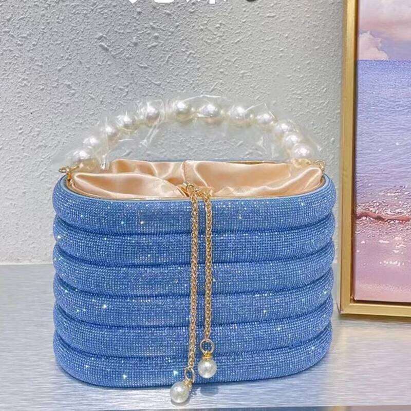 XIYUAN Pink/Blue/Purple Stones Tote summer Rhinestone Small Handbags Dinner Handbag For Women Shoulder Bag Bridal Purse