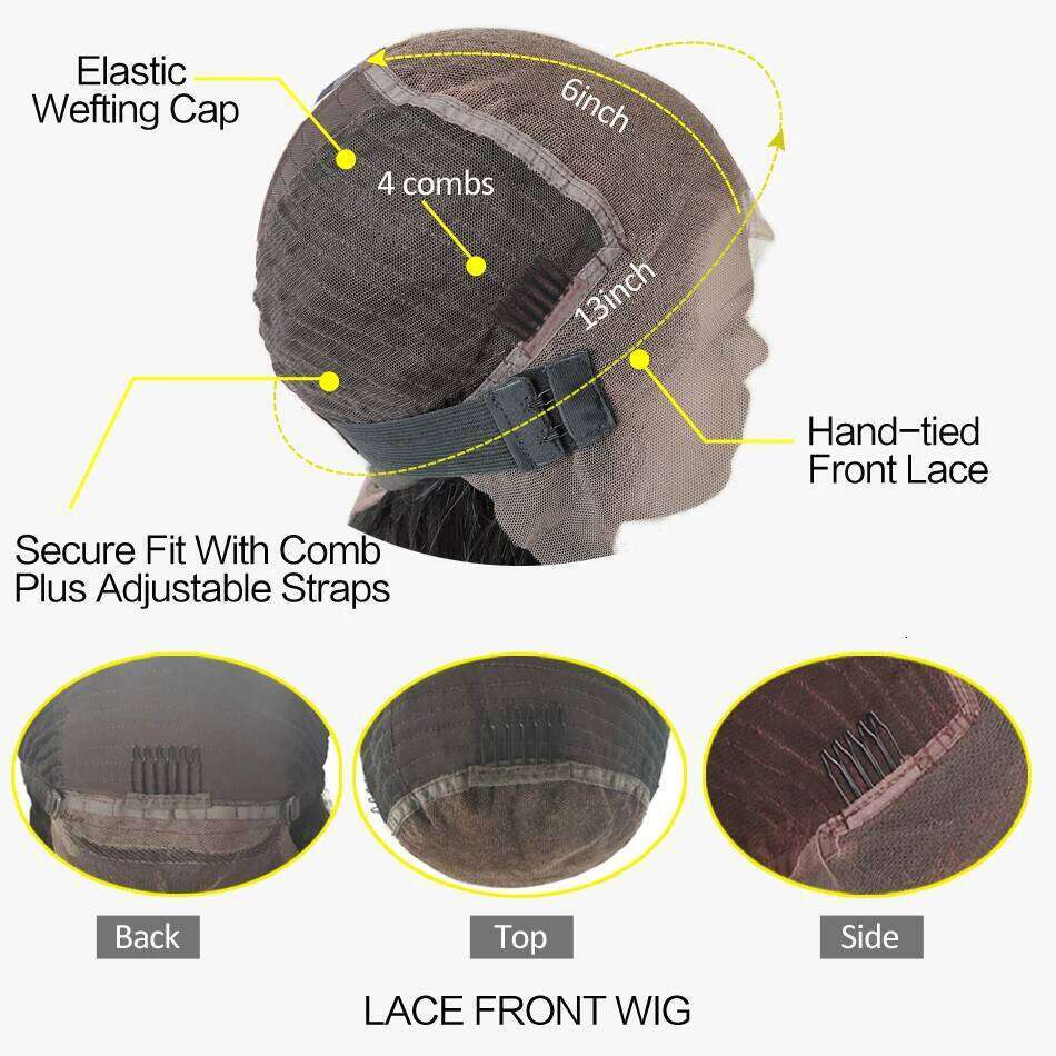 13x6 Wavy Lace Front Wig With Bangs Brazilian Remy 360 Frontal Human Hair Wigs Glueless 200 Density For Black Women