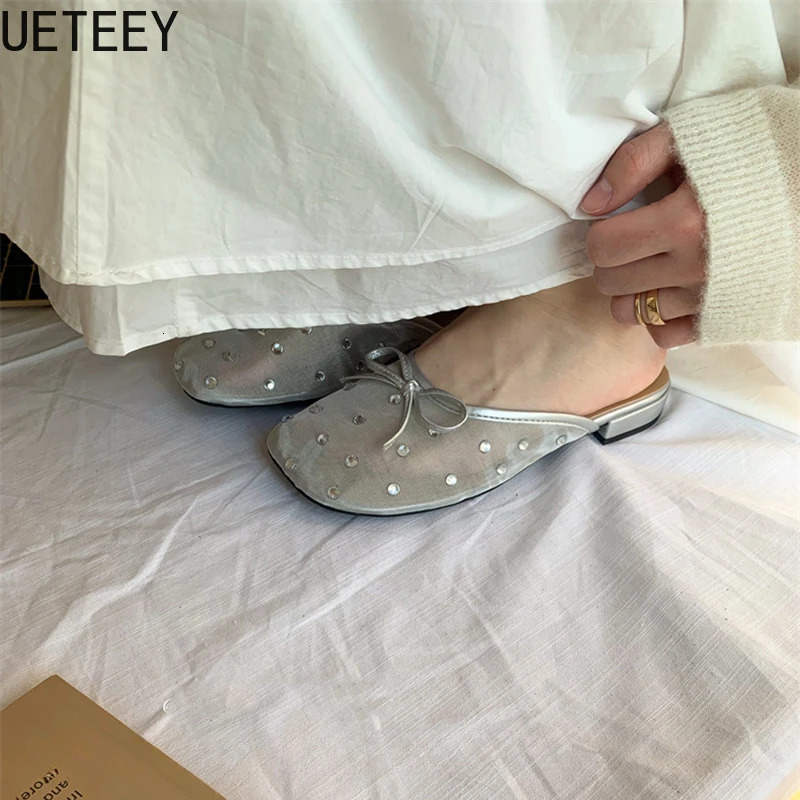 Summer Butterfly-knot Women Mules Slippers Shoes Fashion Cover Toe Shoes Casual Street Style Slides Shoes 250605