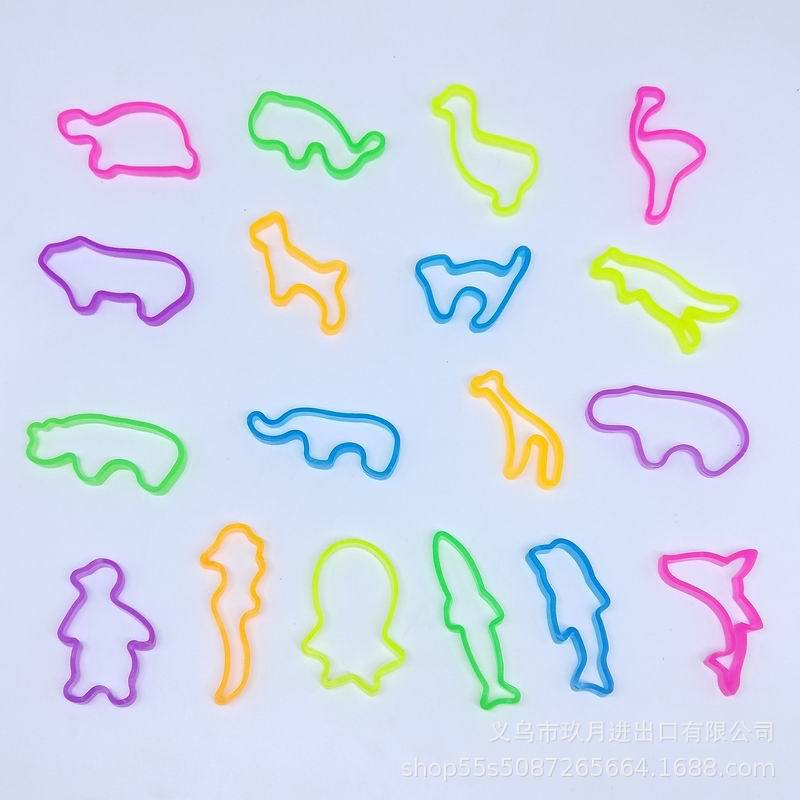 Europe and the United States explosion models silicone cartoon animal modeling leather band hair rope hair circle candy color bracelet 18 models