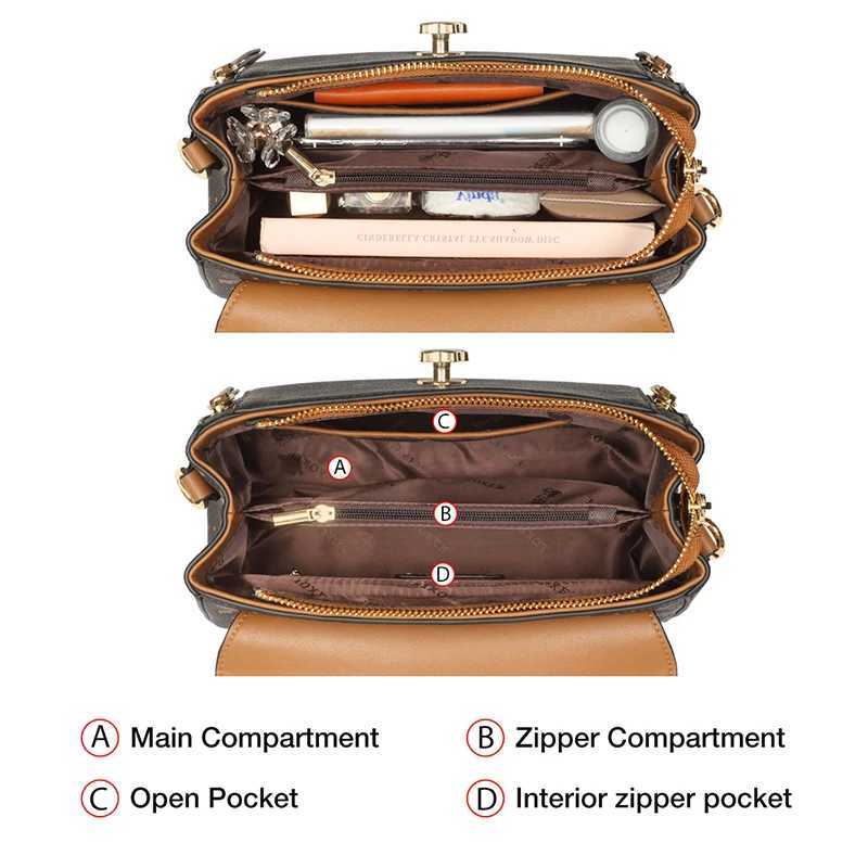 FOXER Womens Bag PVC Leather Vintage Signature Totes Retro Fashion Female Handbag Casual Ladies Travel Shoulder Crossbody Bags M250606