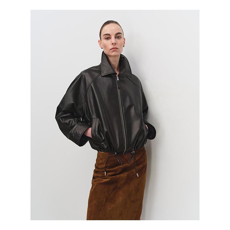 Black leather jacket for men, spring and autumn American fashion brand retro jacket, high-end top