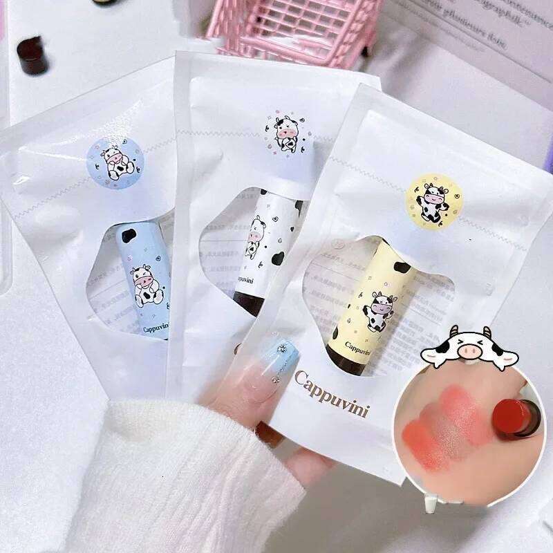 free shipping Baby Cow Lip Balm Set Moisture Tinted Lipstick Long-Lasting Moisturizing Nutritious Lip Pomade Red Tint Lipgloss Fruity Lip Care