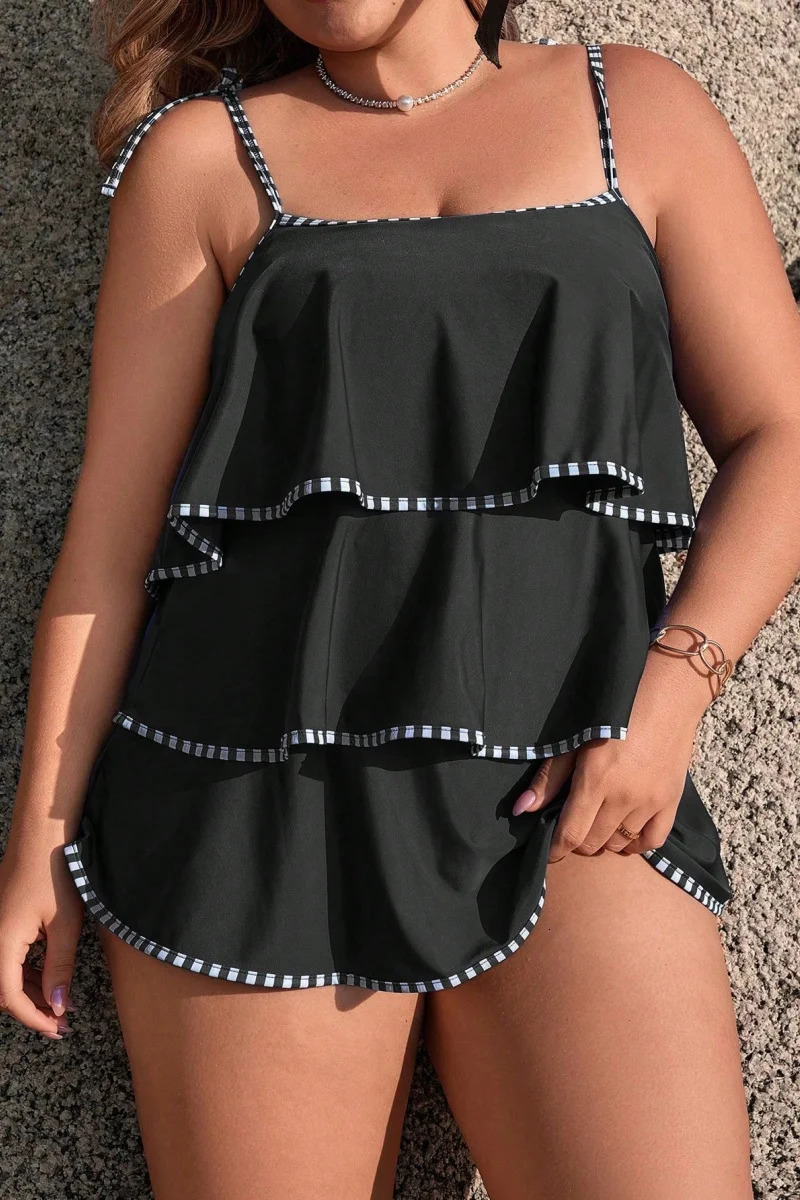 2025 Women Swimsuit Two Piece Swimwear Plus Size Push Up Large Big Floral Swimming Suits Beachwear Bathing y250605Z