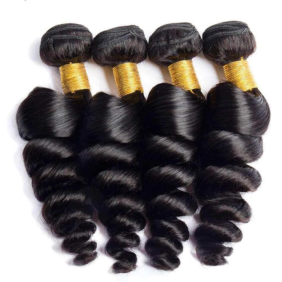 Peruvian Frontal Unprocessed Virgin Human Hair and 3 4 Deal Loose Wave Bundles With Closure