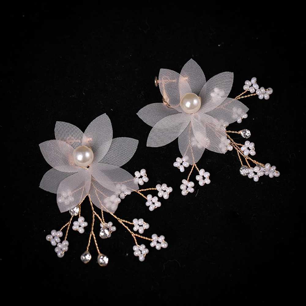 Handmade Bride Hair Accessories Bridal Fairy Hair Hoop and Dangle Earrings Hair Band Accessories for Bride and Bridesmaid Z250605