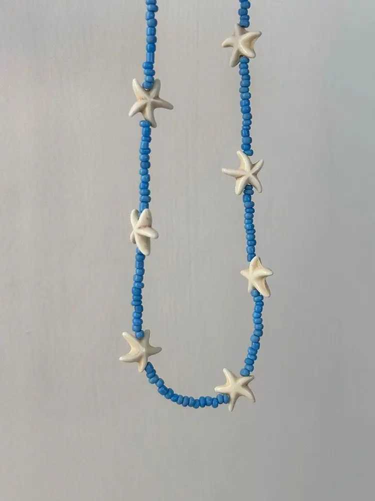 Bohemian Shell Star Beaded Choker Necklace for Women Summer Beach Holiday Bead Choker Necklace Jewelry Gift Y250605