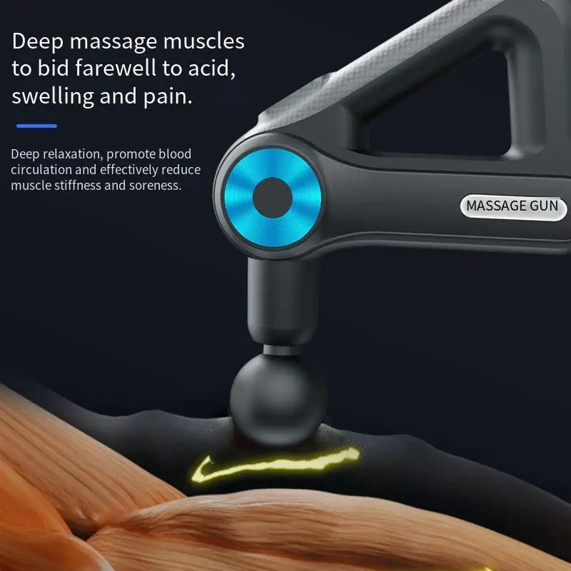 Professional Massage Gun Rechargeable Whole Body Back Neck Muscle Relaxation Massager Low Noise 9 Level Deep Tissue Massage Gun 250605