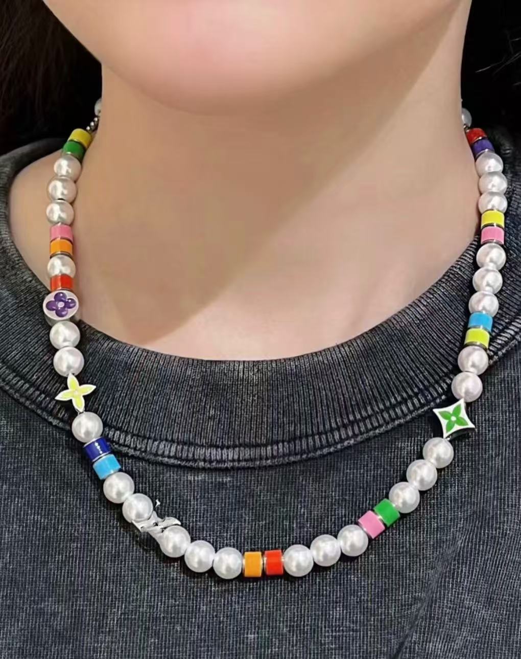 Luxury Colorful Pearl Bead Necklaces Bracelet for Ladies Versatile Accessory Ideal for Special Occasions design Jewelry for women Summer Holiday Wearing