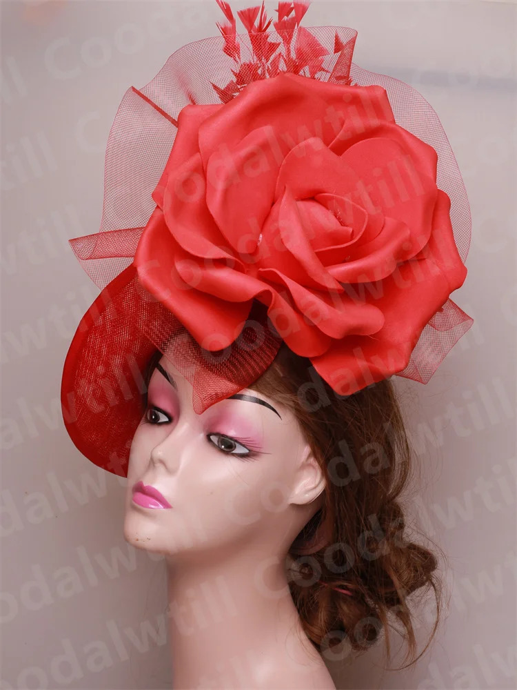 Wedding Fascinator Hat Women Church Derby Headpiece Ladies Cocktail Race Chapeau Cap Headband Woman Millinery Hair Accessory 250605