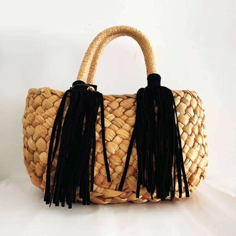 New Water Hyacinth Grass Woven Tassel Women's Bag