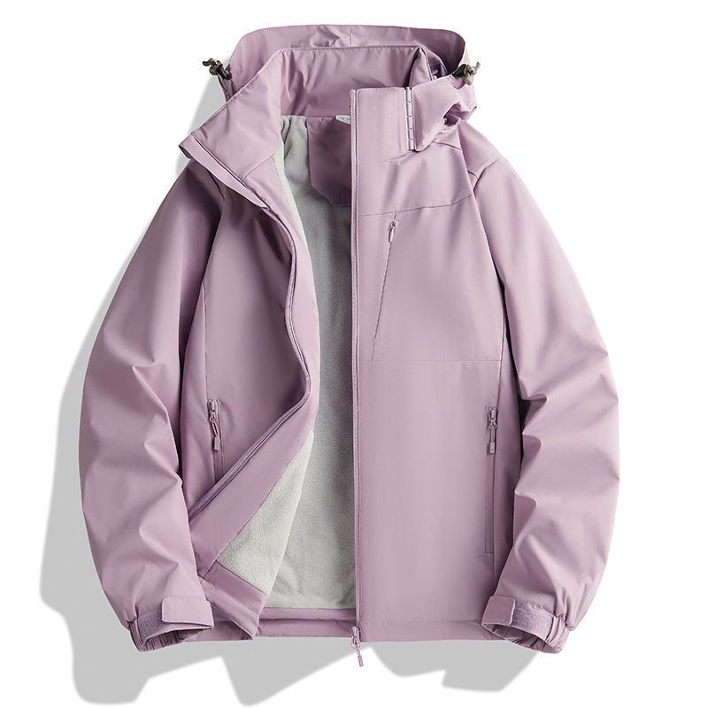 Ddmyoutdoor Autumn And Winter New Outdoor Couple One Piece Men s Windbreaker With Fleece Windproof Jacket Women s Mountaineering Jacket Jackets