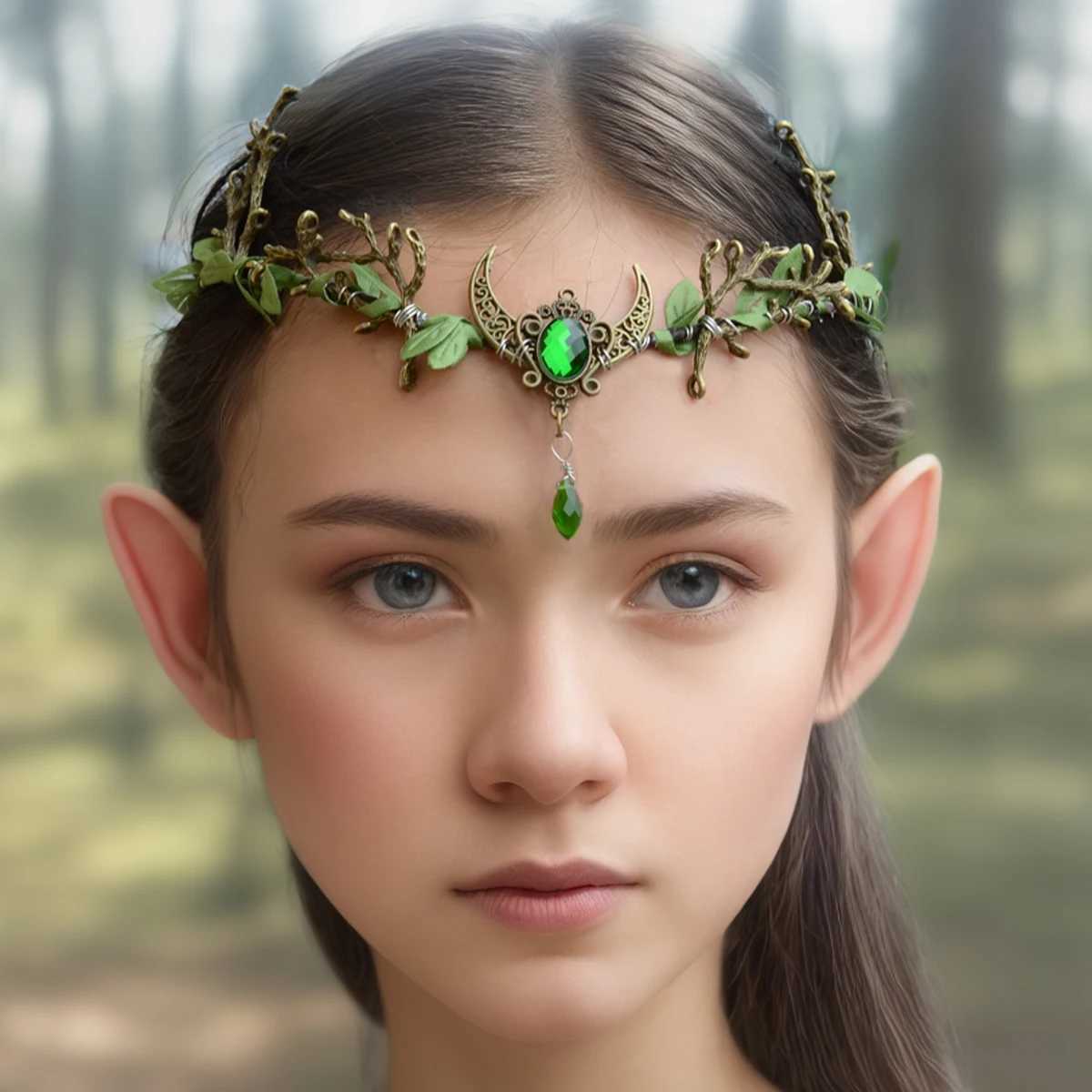 Handmade Forest Woodland Elf Hair Tiara Butterfly Deer Twig Branch Leaves Hair Crowns Fairycore Elven Hair Jewelry for women Z250605