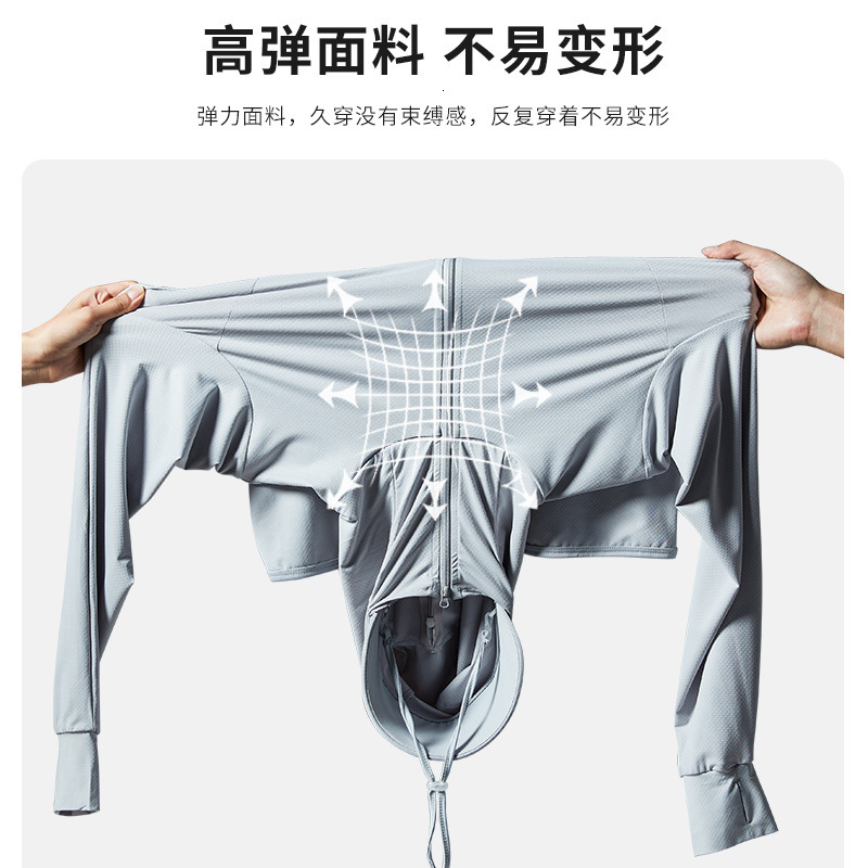 Ddmyoutdoor Mountain Climbers Sun Protection Summer UV Resistant Skin Clothing Men S Comfortable And Breathable Detachable Brim Fishing Jogging Suit