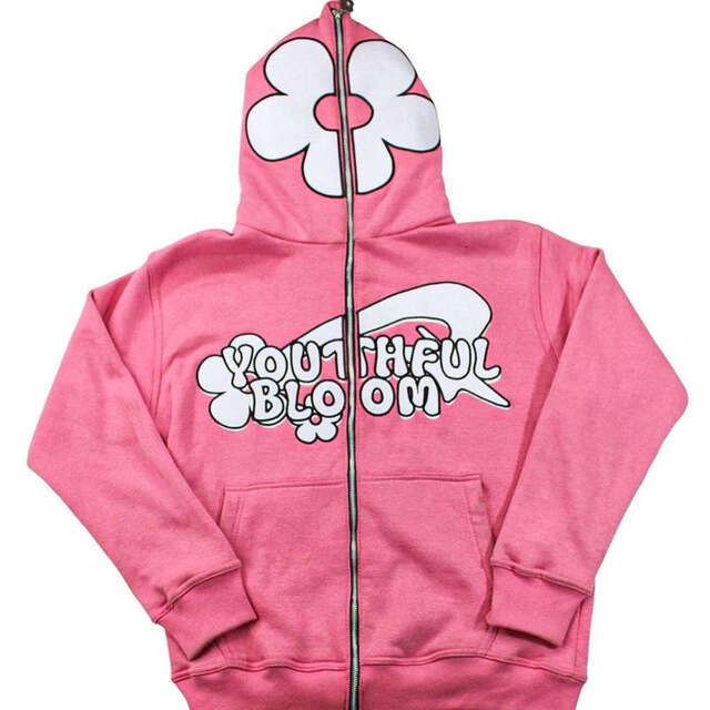 3D Printed New Trendy Brand Floral Print Unisex Couple Versatile Zipper to the End