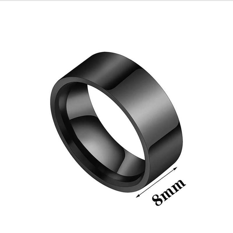 Letdiffery 8mm Smooth Men Rings Simple Stainless Steel Women Couple Jewelry Birthday Gifts W250606