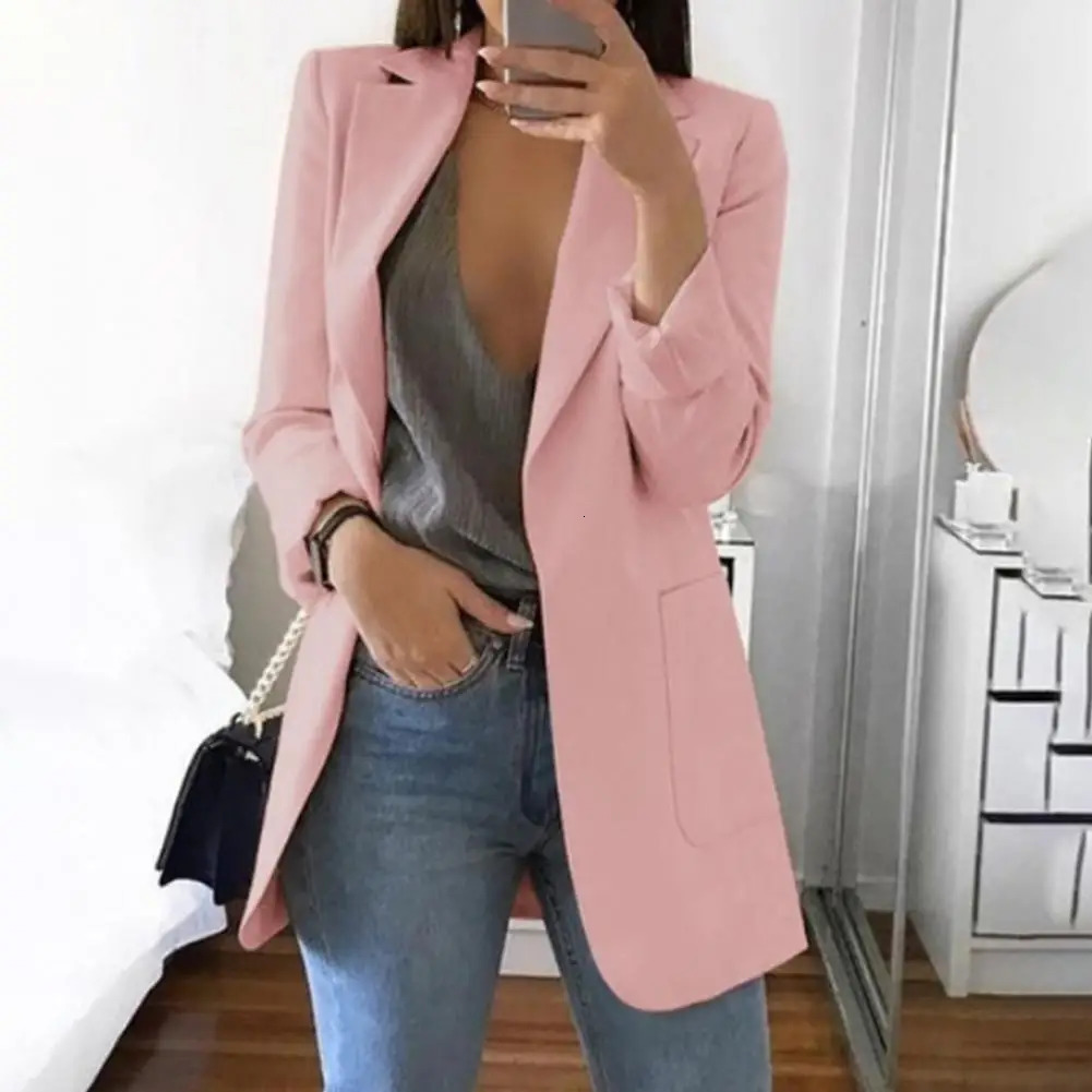 Blazer Woman Vintage Korean Oversize Office Lady Suits Jacket Solid Color Coat Loose Casual Women Outerwears Veste Femme 250603